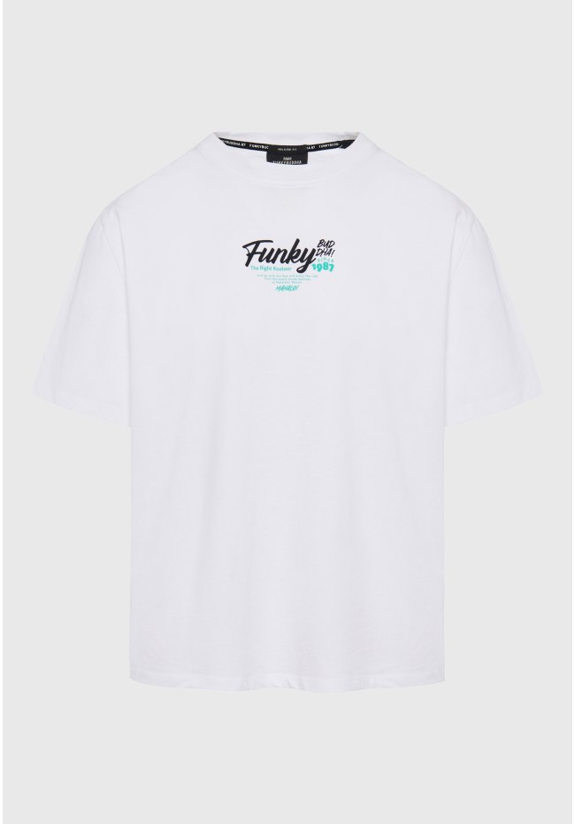 Relaxed fit t-shirt με surf τύπωμα στην πλάτη