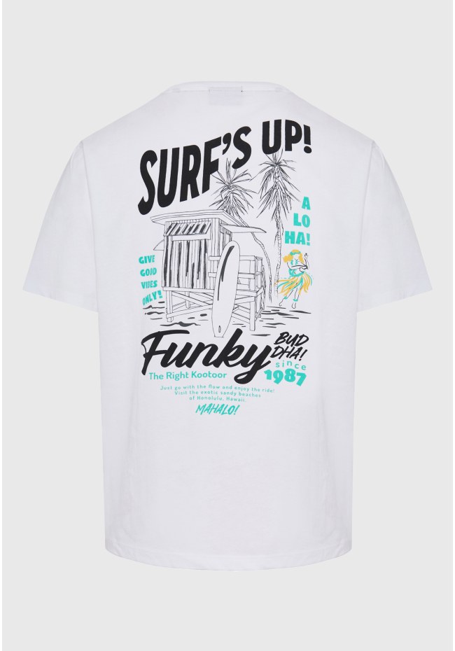 Relaxed fit t-shirt με surf τύπωμα στην πλάτη