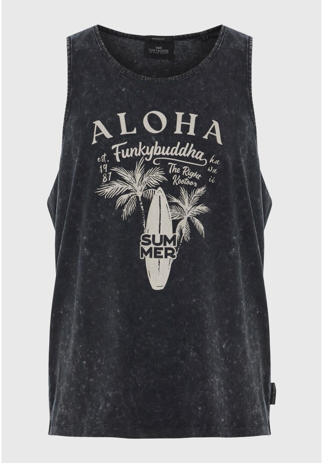 Garment dyed tank top με τύπωμα