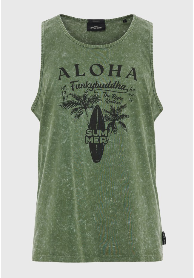 Garment dyed tank top με τύπωμα