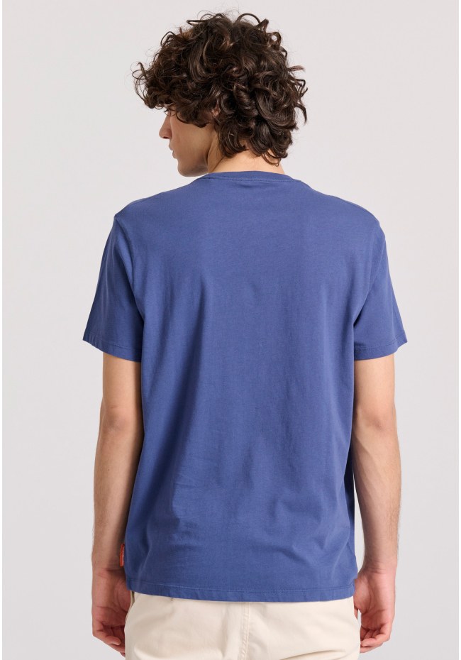 T-shirt με colorblock branded τύπωμα