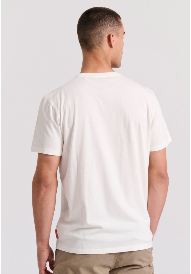 T-shirt με colorblock branded τύπωμα