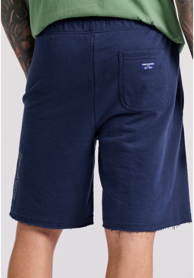 Wide leg fit jogger shorts with Funky Buddha print