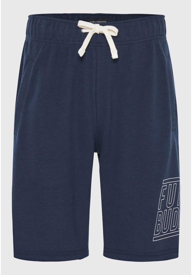 Wide leg fit jogger shorts with Funky Buddha print