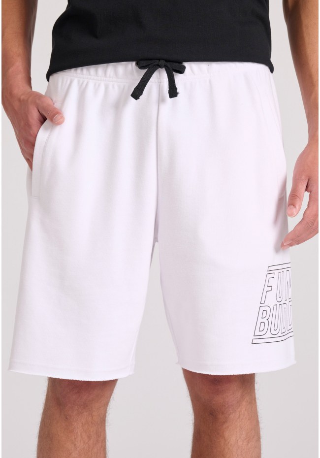 Wide leg fit jogger shorts with Funky Buddha print