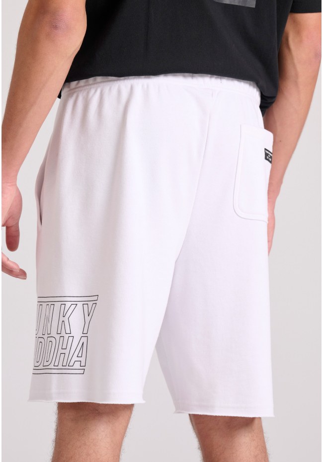 Wide leg fit jogger shorts with Funky Buddha print