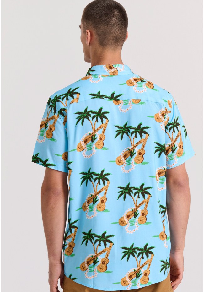 Relaxed fit resort rayon shirt