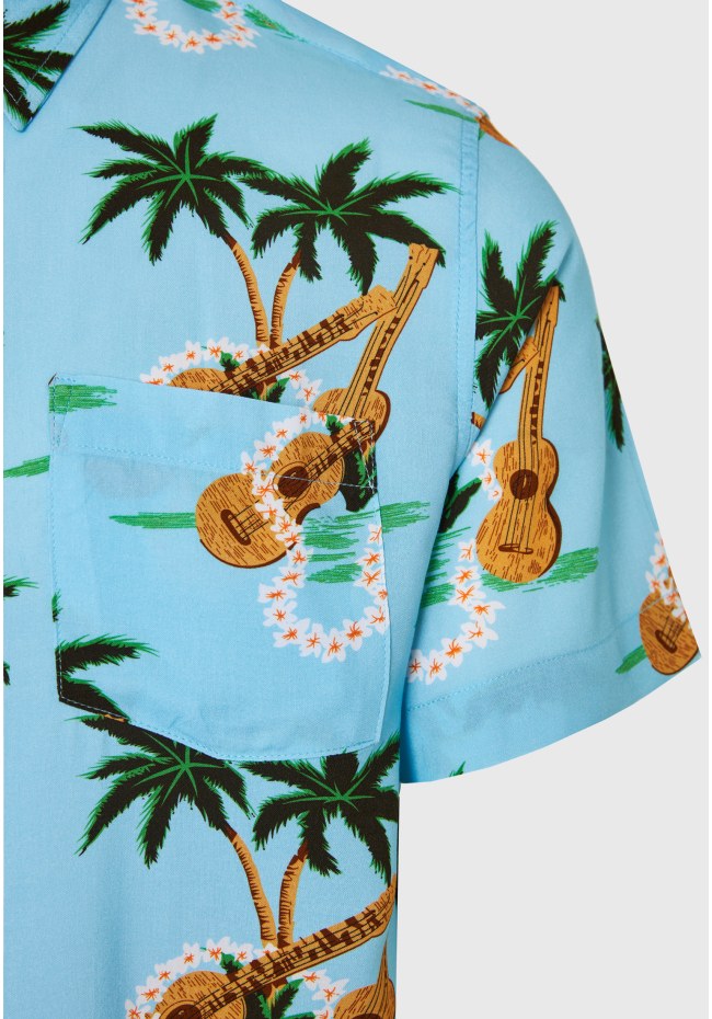 Relaxed fit resort rayon shirt