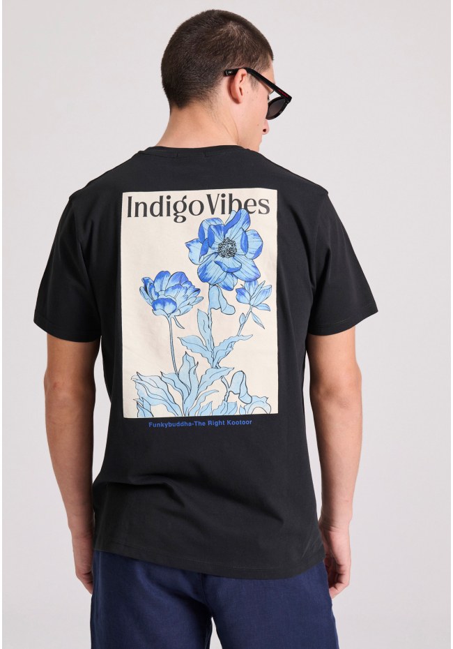 T-shirt με floral frame τύπωμα από οργανικό βαμβάκι