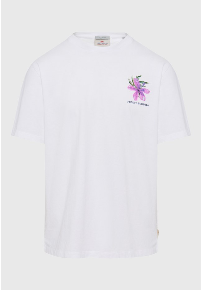Relaxed fit t-shirt με floral frame τύπωμα