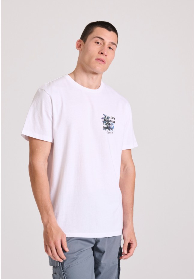 T-shirt με floral frame τύπωμα στην πλάτη