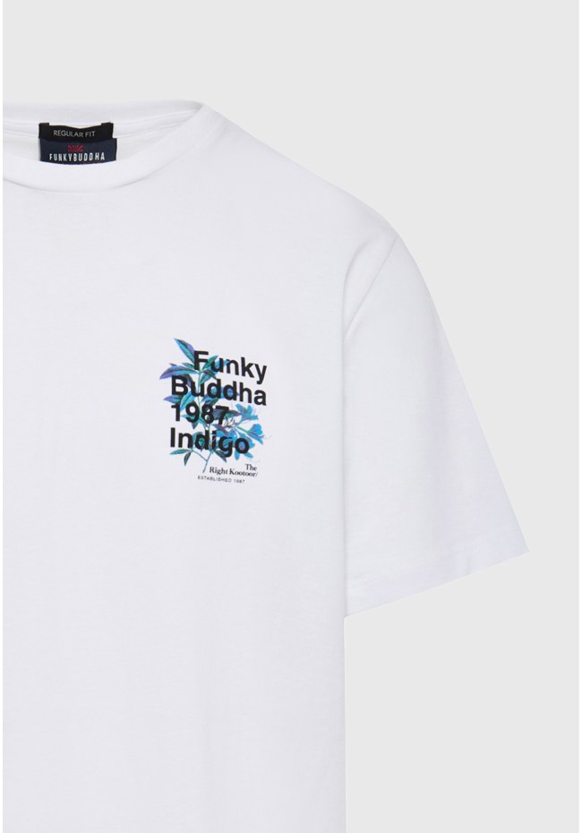 T-shirt με floral frame τύπωμα στην πλάτη