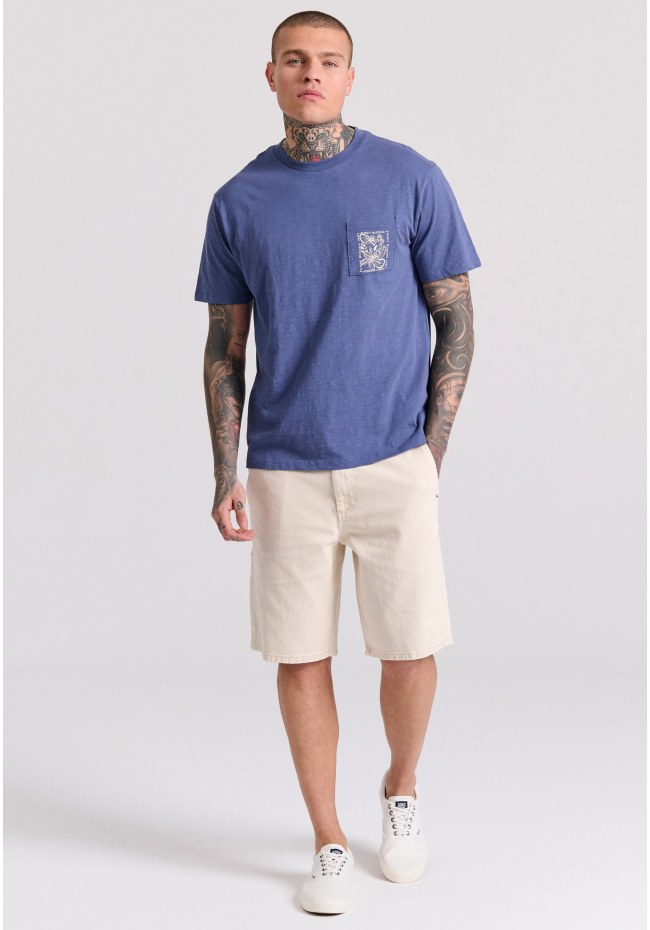 Relaxed fit t-shirt με tropical τύπωμα στην πλάτη