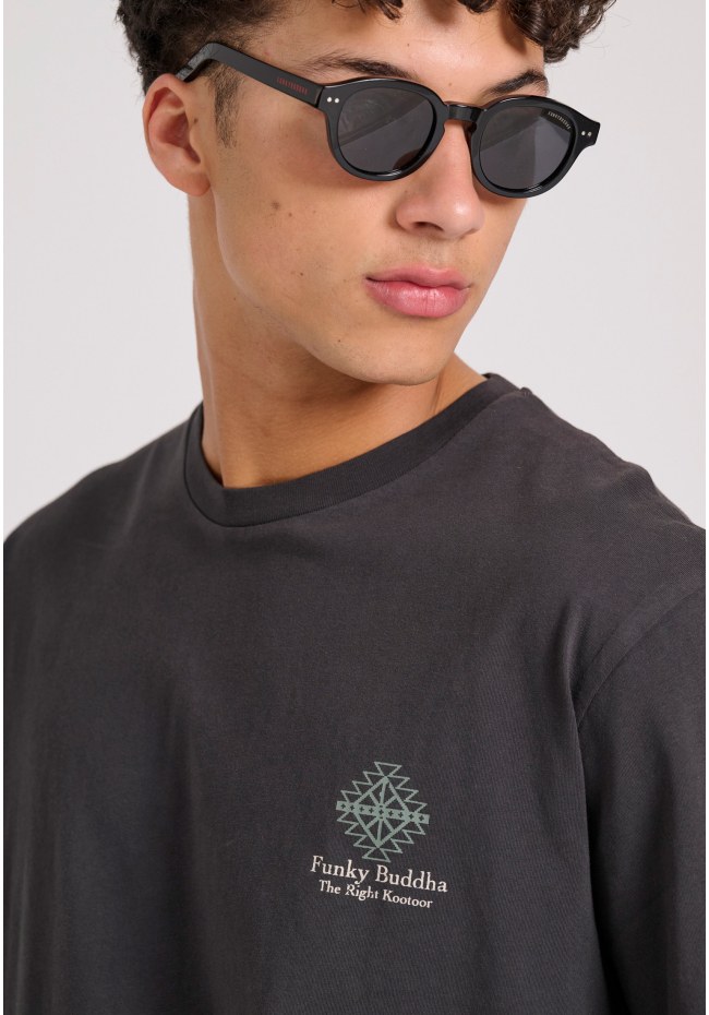 Relaxed fit t-shirt με abstract τύπωμα από οργανικό βαμβάκι