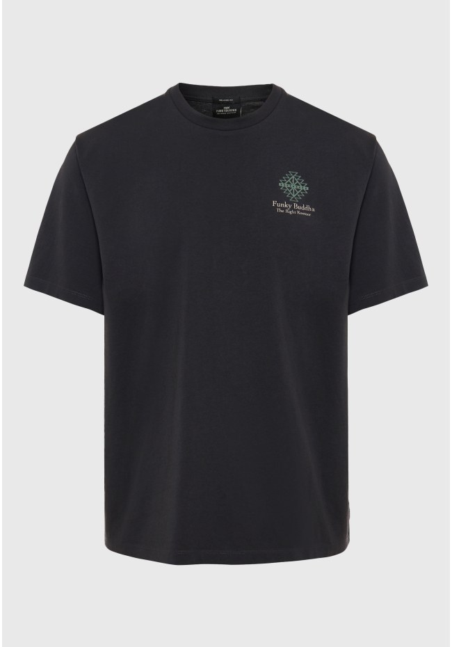 Relaxed fit t-shirt με abstract τύπωμα από οργανικό βαμβάκι