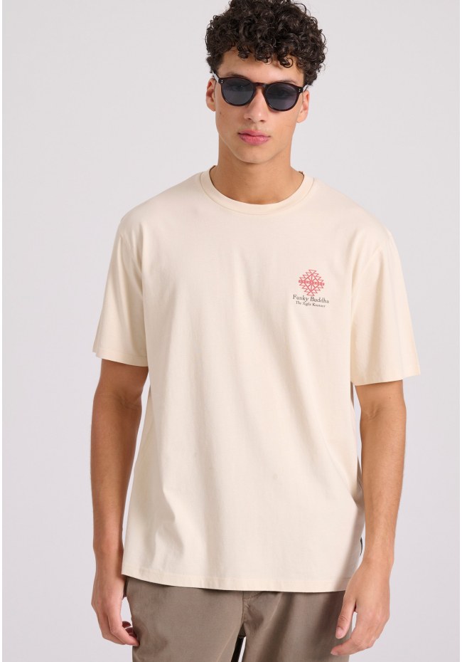 Relaxed fit t-shirt με abstract τύπωμα από οργανικό βαμβάκι