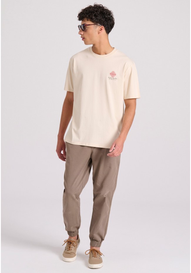 Relaxed fit t-shirt με abstract τύπωμα από οργανικό βαμβάκι