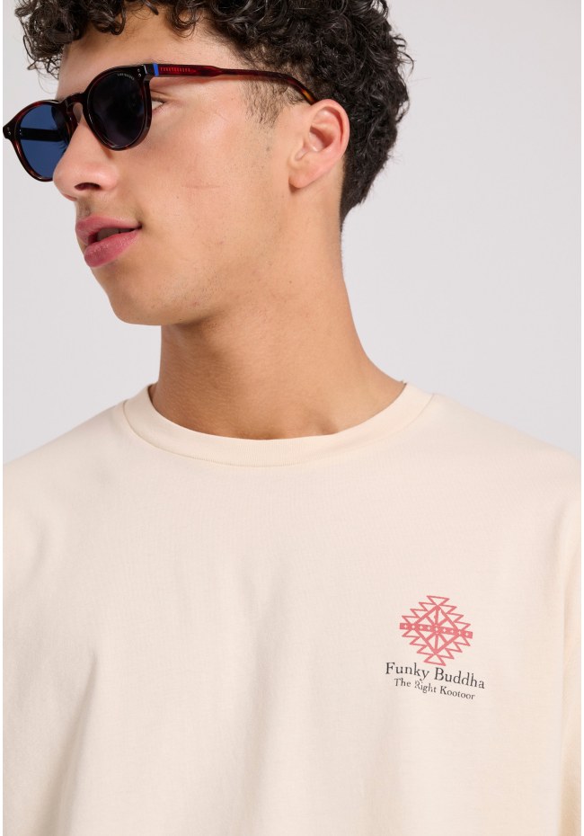 Relaxed fit t-shirt με abstract τύπωμα από οργανικό βαμβάκι