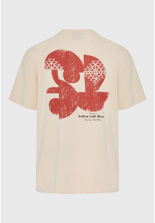 Relaxed fit t-shirt με abstract τύπωμα από οργανικό βαμβάκι