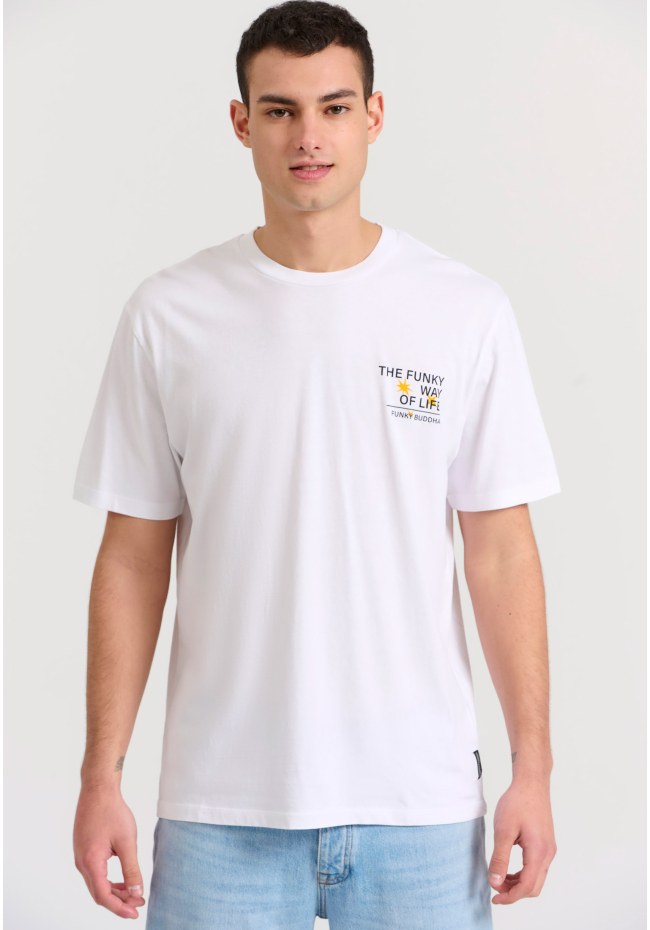 Relaxed fit t-shirt με abstract τύπωμα στην πλάτη
