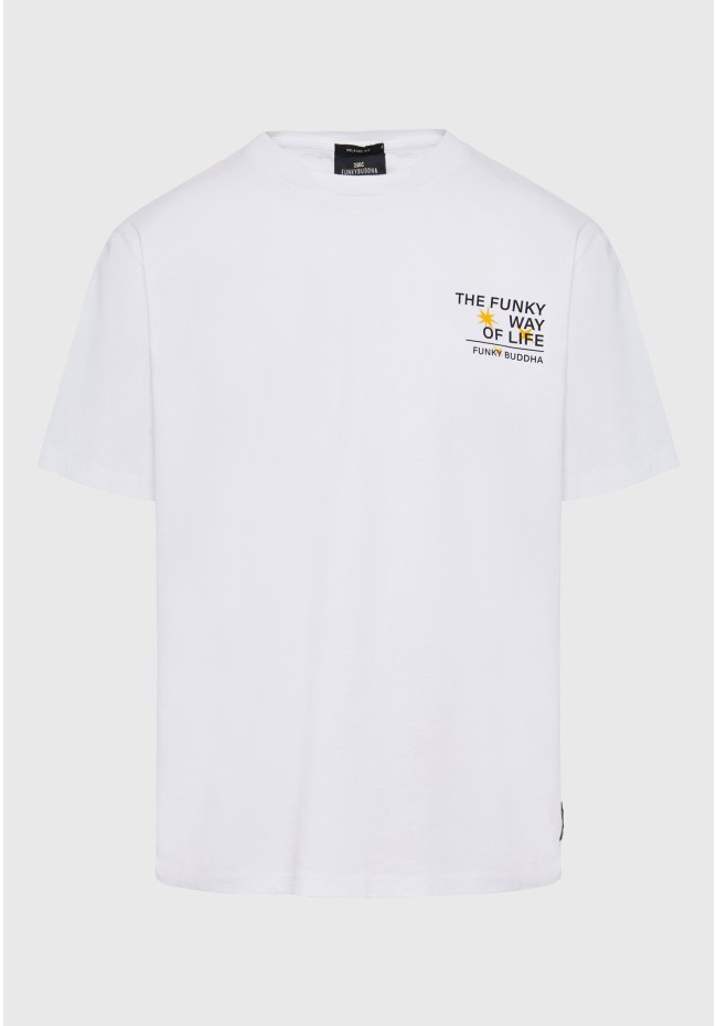 Relaxed fit t-shirt με abstract τύπωμα στην πλάτη