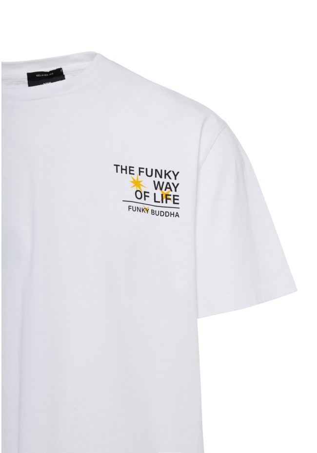 Relaxed fit t-shirt με abstract τύπωμα στην πλάτη