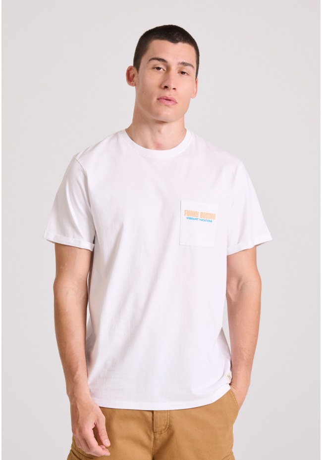 T-shirt με tropical τύπωμα από οργανικό βαμβάκι