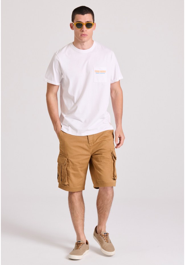 T-shirt με tropical τύπωμα από οργανικό βαμβάκι