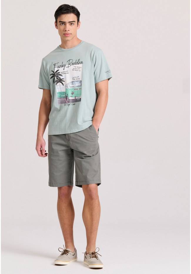 T-shirt με τύπωμα σε vintage look