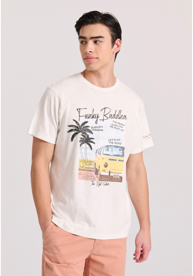 T-shirt με τύπωμα σε vintage look