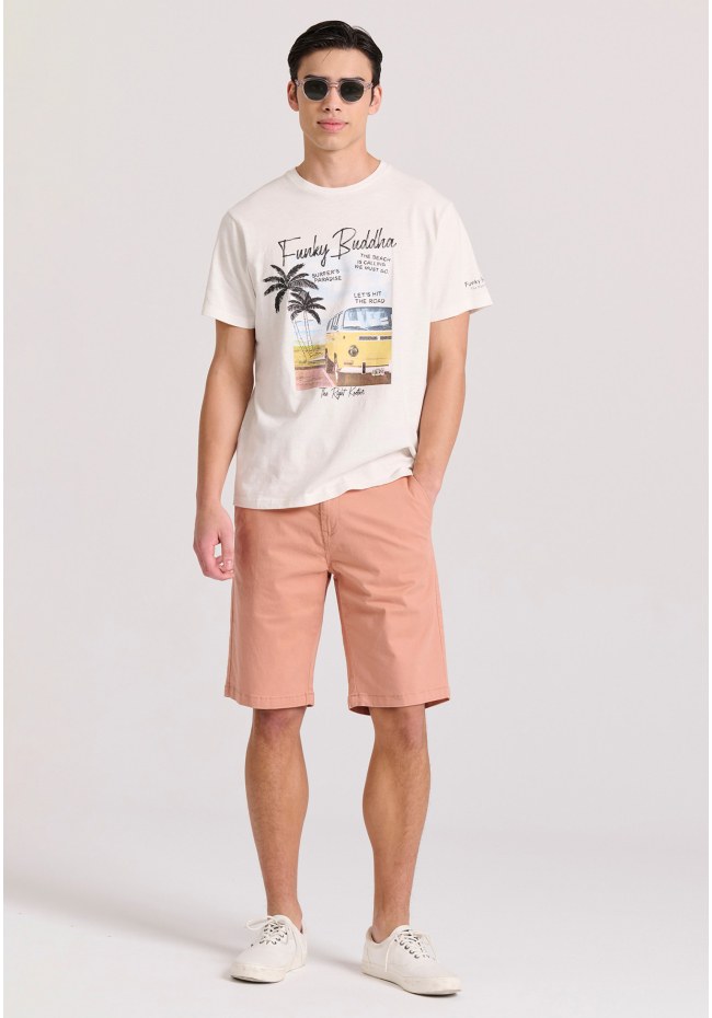 T-shirt με τύπωμα σε vintage look