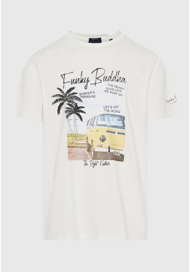 T-shirt με τύπωμα σε vintage look