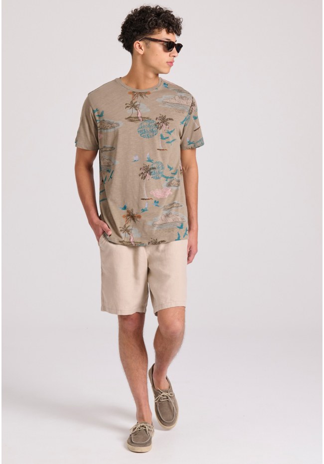 T-shirt με all over nature τύπωμα