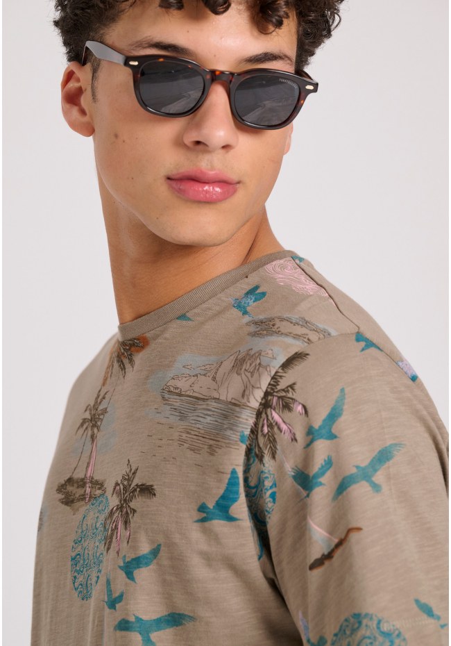 T-shirt με all over nature τύπωμα