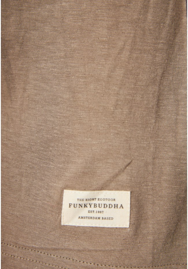 Relaxed fit linen blend μονόχρωμο t-shirt