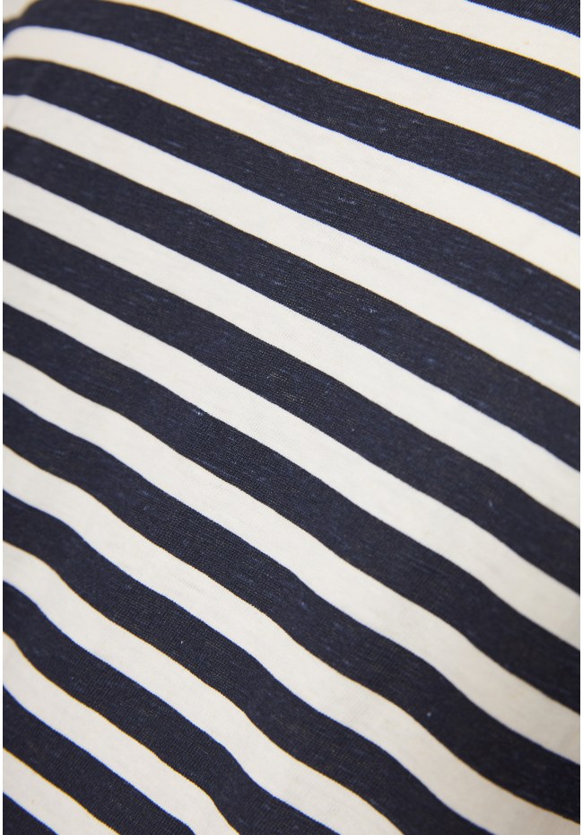 Relaxed fit linen blend ριγέ t-shirt