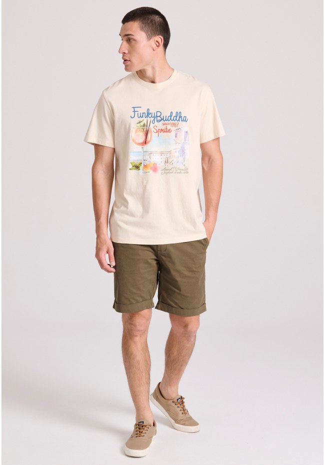 T-shirt με vintage coctail τύπωμα