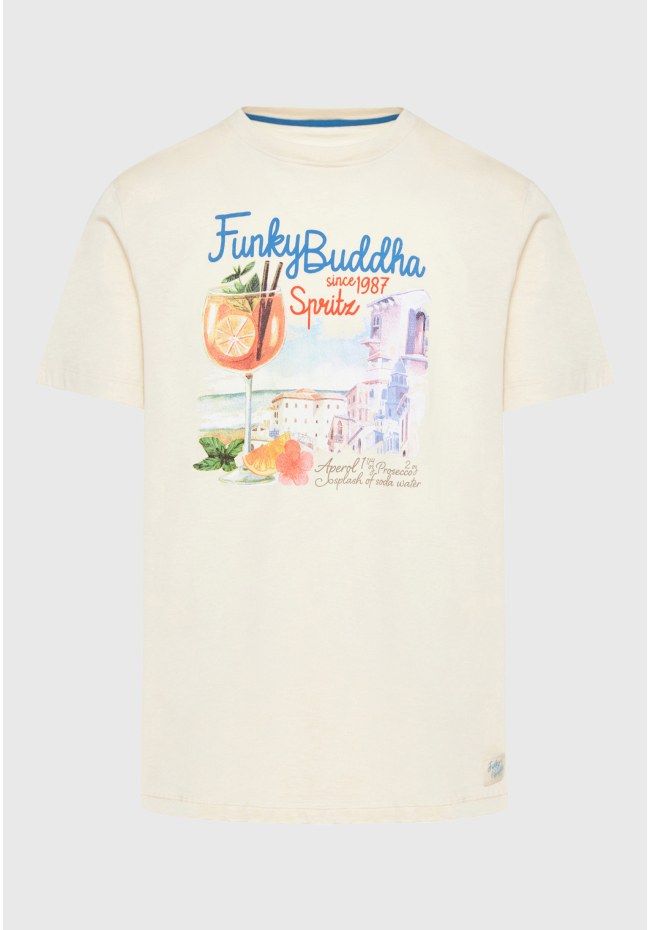 T-shirt με vintage coctail τύπωμα