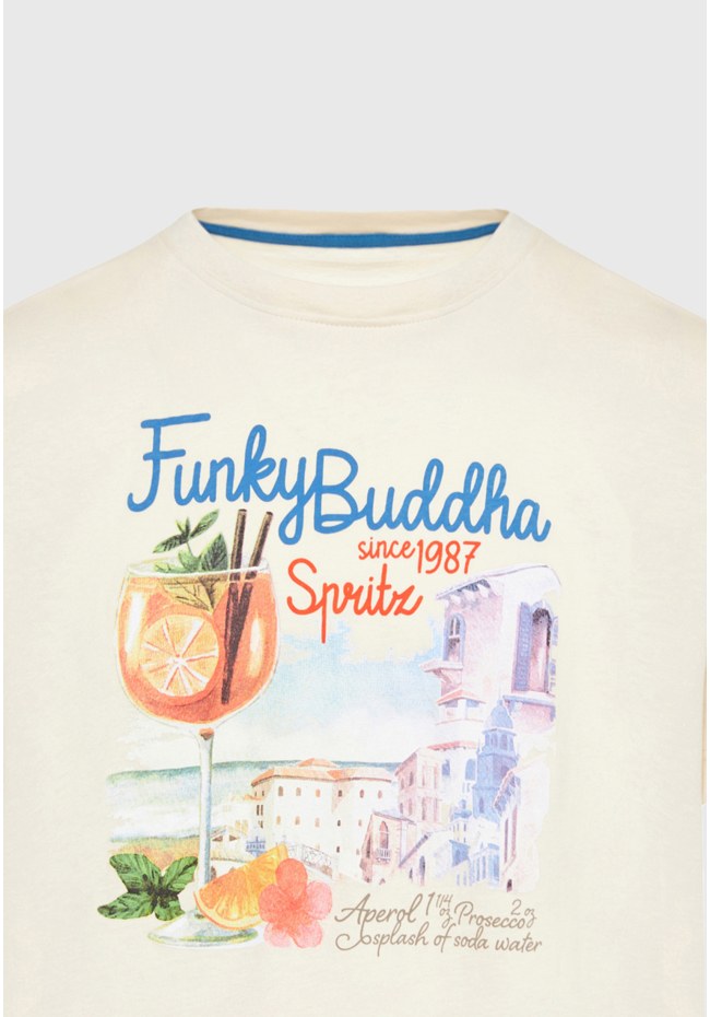 T-shirt με vintage coctail τύπωμα