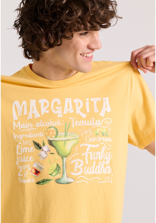T-shirt με vintage coctail τύπωμα