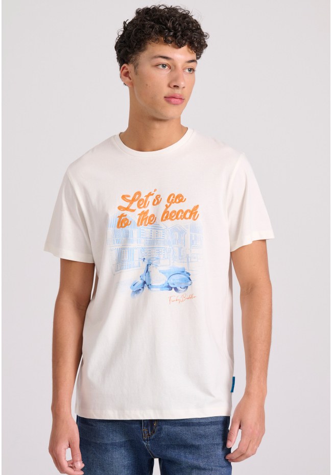 T-shirt με φωτογραφικό τύπωμα σε vintage look