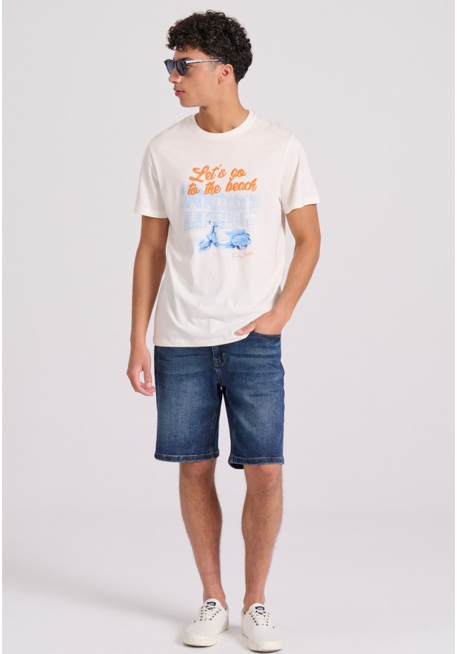 T-shirt με φωτογραφικό τύπωμα σε vintage look