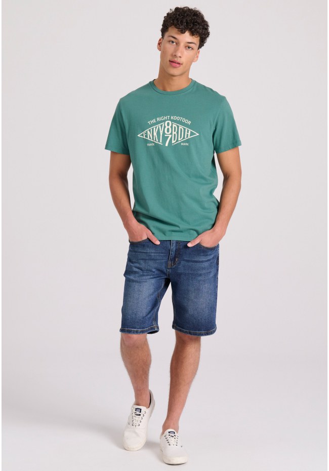 T-shirt with branded text artwork print