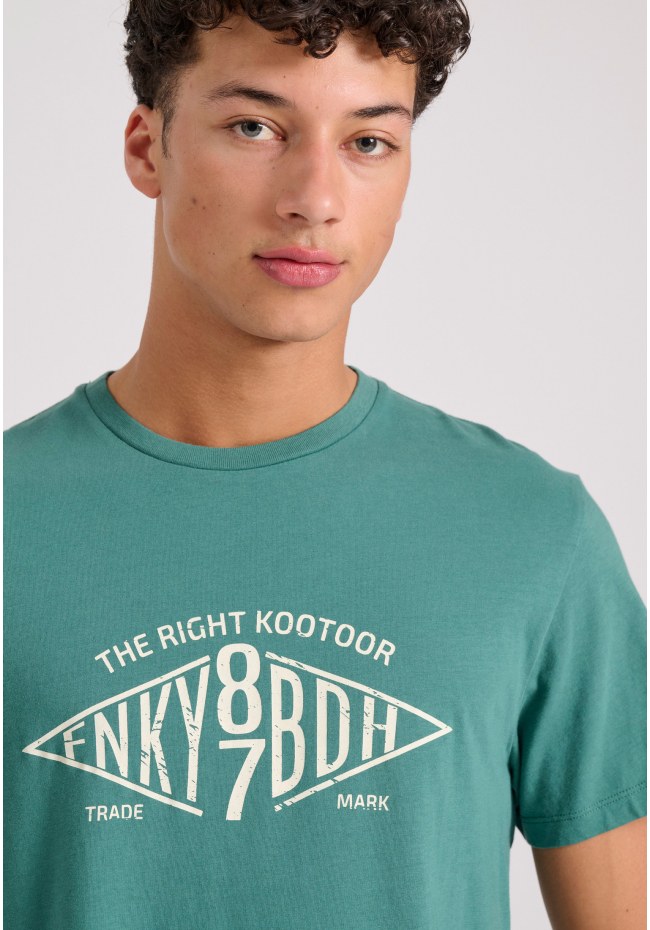 T-shirt with branded text artwork print