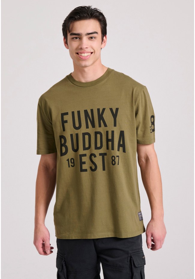 Relaxed fit t-shirt με Funky Buddha τύπωμα