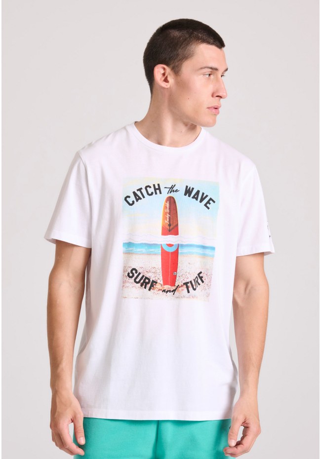 T-shirt με vintage surf photographic τύπωμα