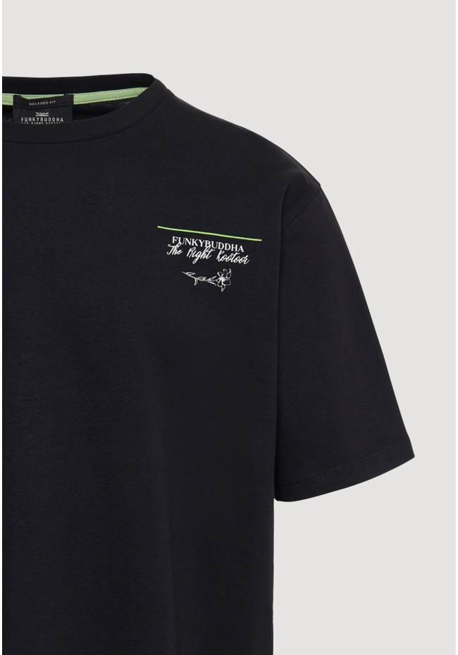 T-shirt με floral frame τύπωμα στη πλάτη