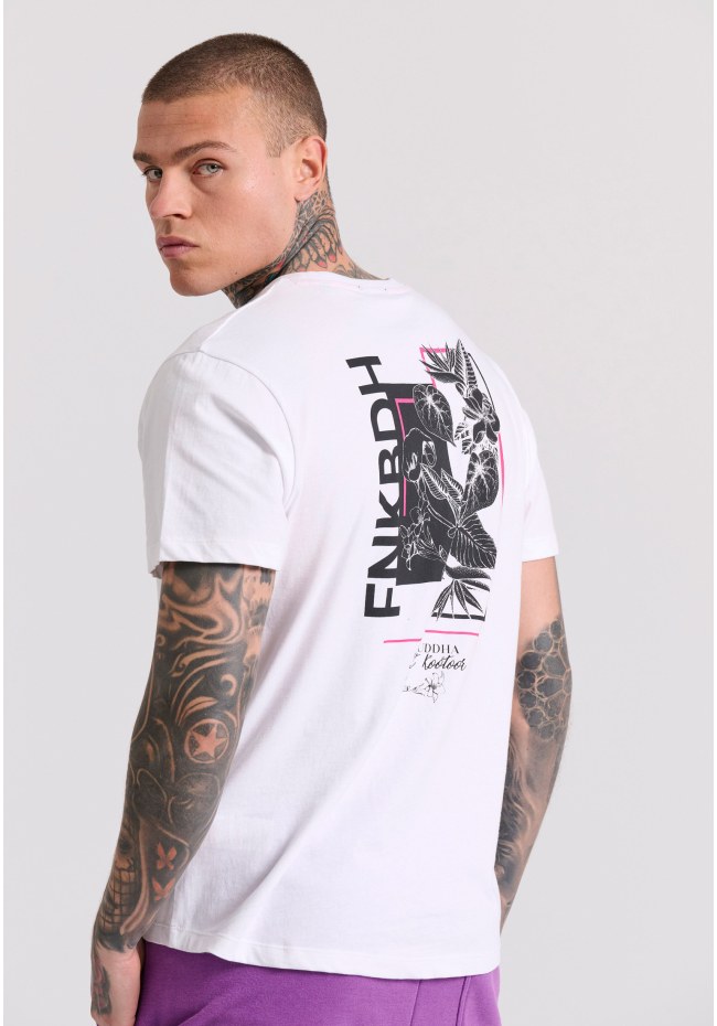 T-shirt με floral frame τύπωμα στη πλάτη