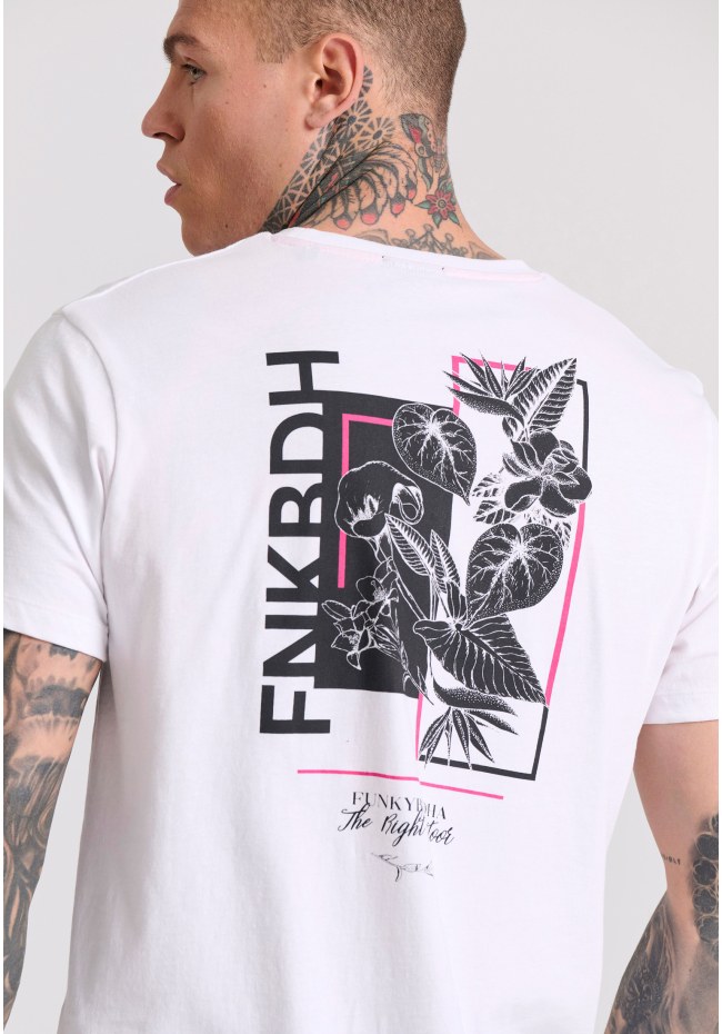 T-shirt με floral frame τύπωμα στη πλάτη