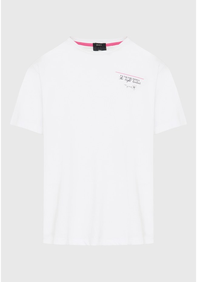 T-shirt με floral frame τύπωμα στη πλάτη